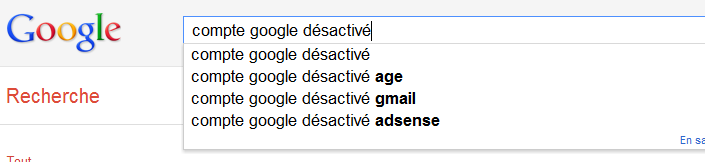 astuce google desactive